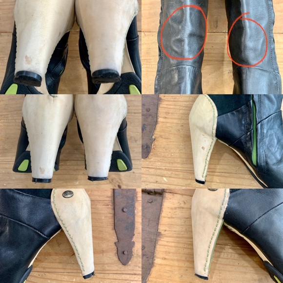 Anthropologie Terra Plana Two Tone Leather Boots 8.5 Retro Classic Academia - Picture 9 of 16